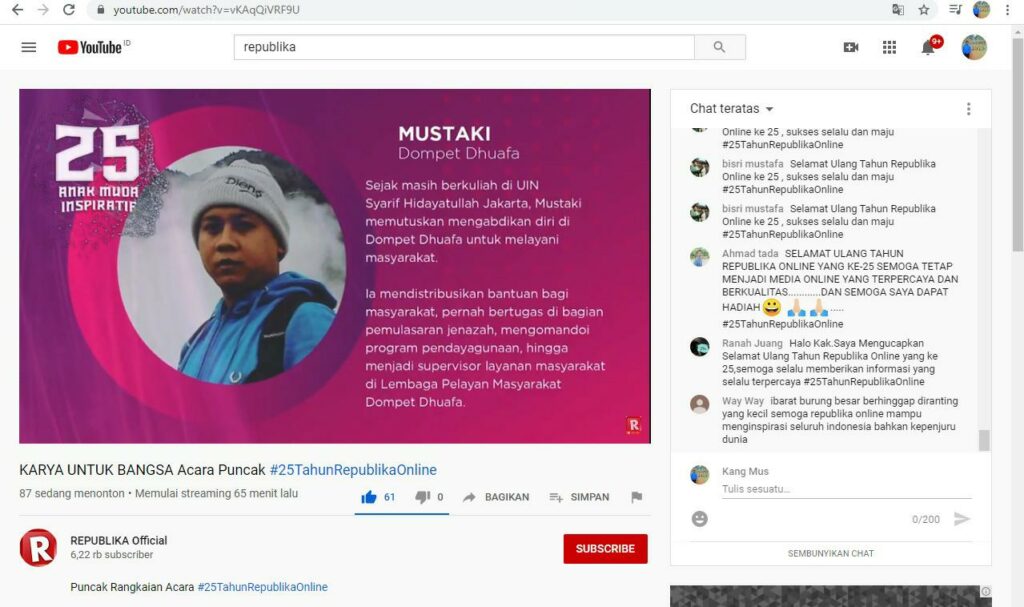 Milad Ke Tahun Republika Online Apresiasi Mustaki Lpm Sebagai Tokoh