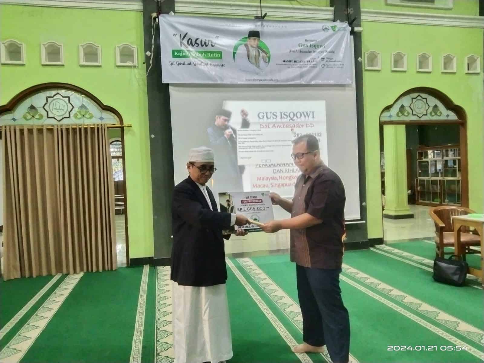 Masjid Hidayatullah Komplek Patria Salurkan Bantuan Untuk Palestina