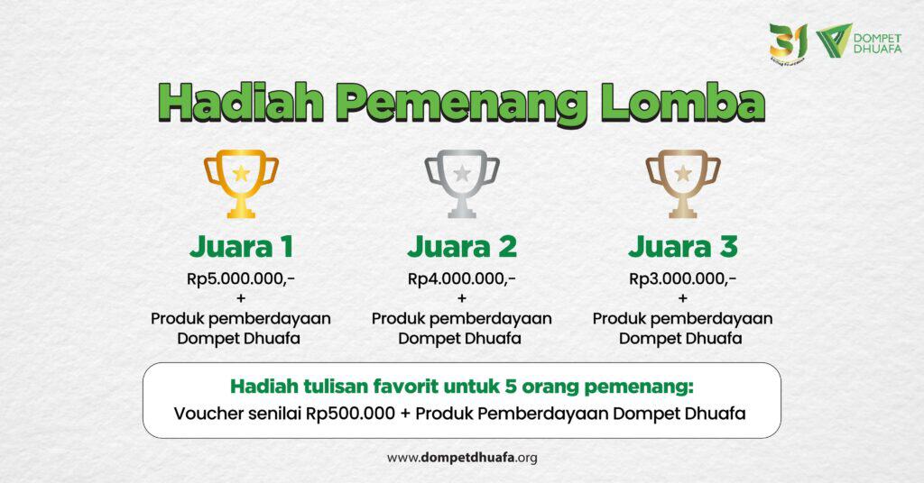 Hadiah untuk lomba blog 31 tahun Dompet Dhuafa