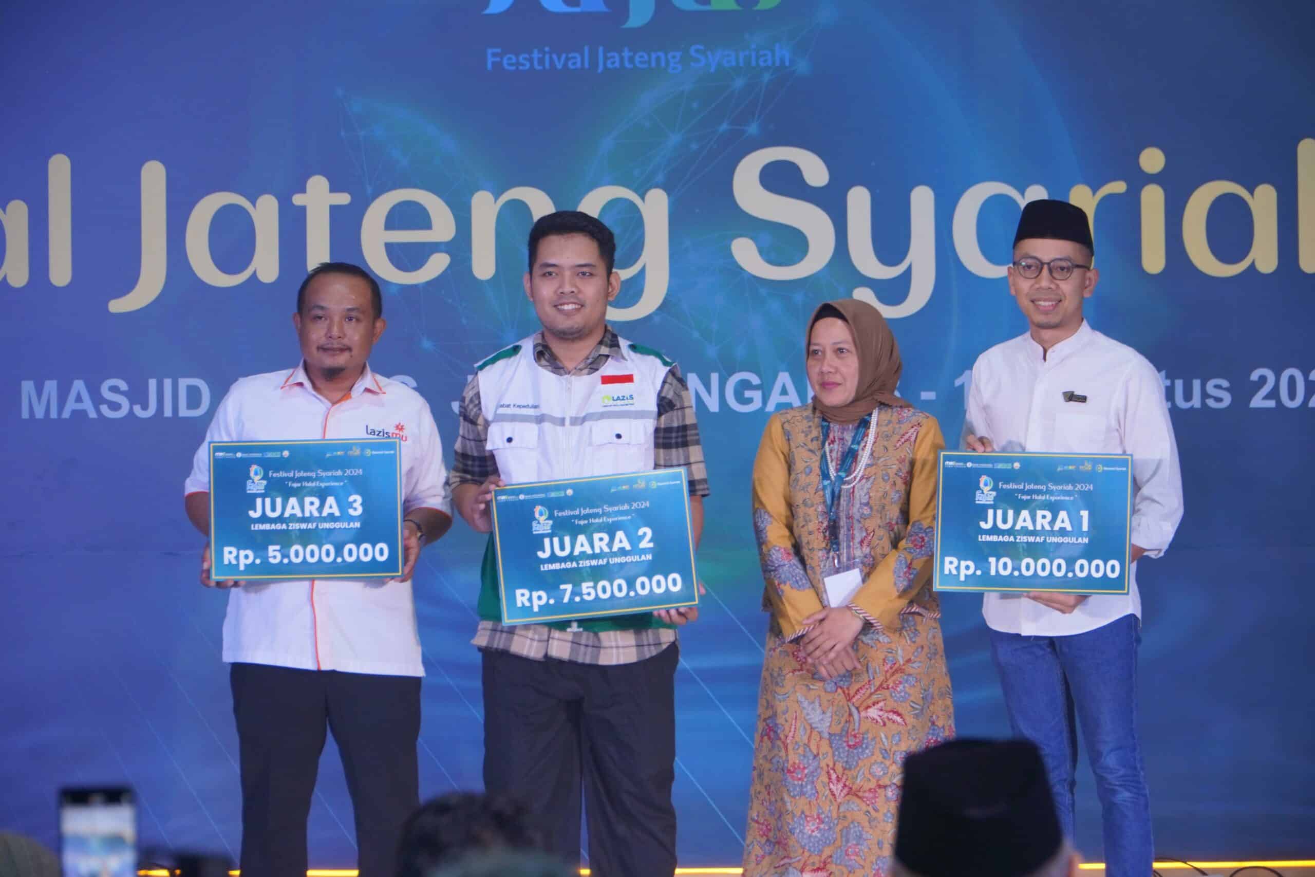 Penganugerahan Dompet Dhuafa jawa Tengah sebagai Juara 1 Lembaga ZISWAF Unggulan dari Bank Indonesia dalam Festival Jateng Syariah 2024, 11 Agustus 2024.