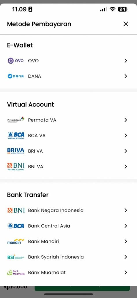 Metode pembayaran di aplikasi sedekah online DD Apps yang bervariasi, memudahkan para pengguna yang beragam.