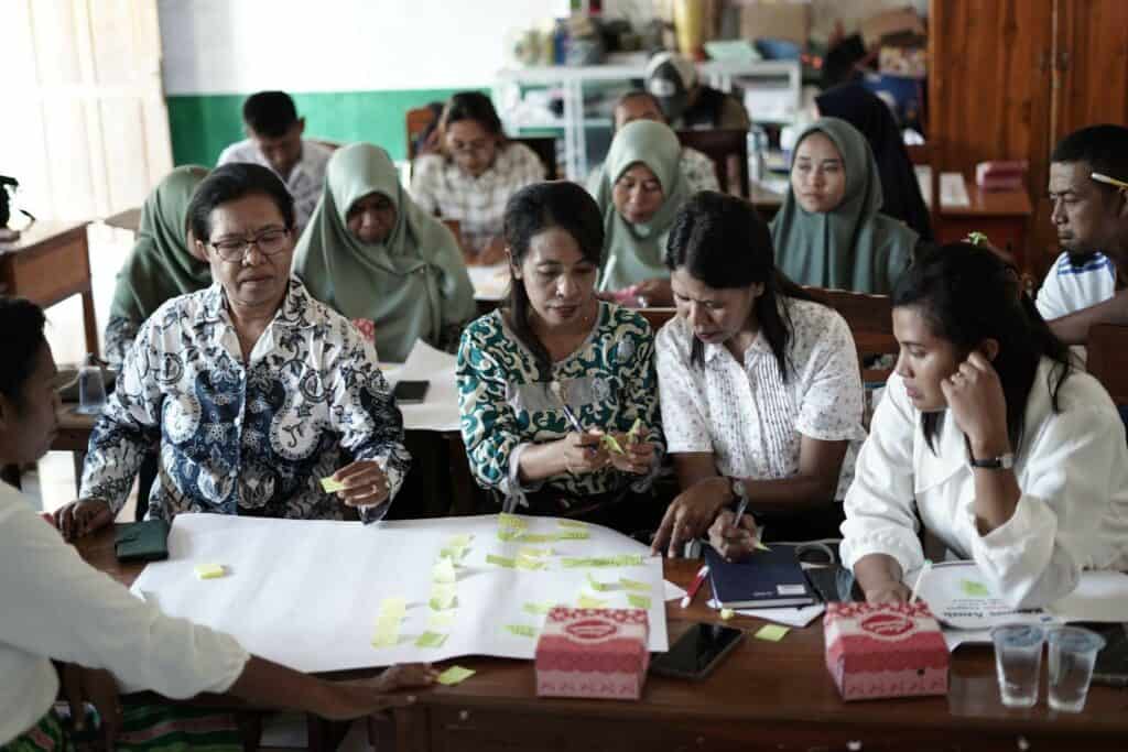 Guru-guru peserta seminar literasi di Malaka, NTT, Selasa (12/11/2024).